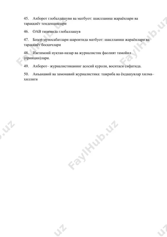 kurs ishi mavzulari ro'yhati - Page 3
