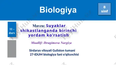suyaklar shikastlanganda birinchi yordam ko’rsatish — PPTX