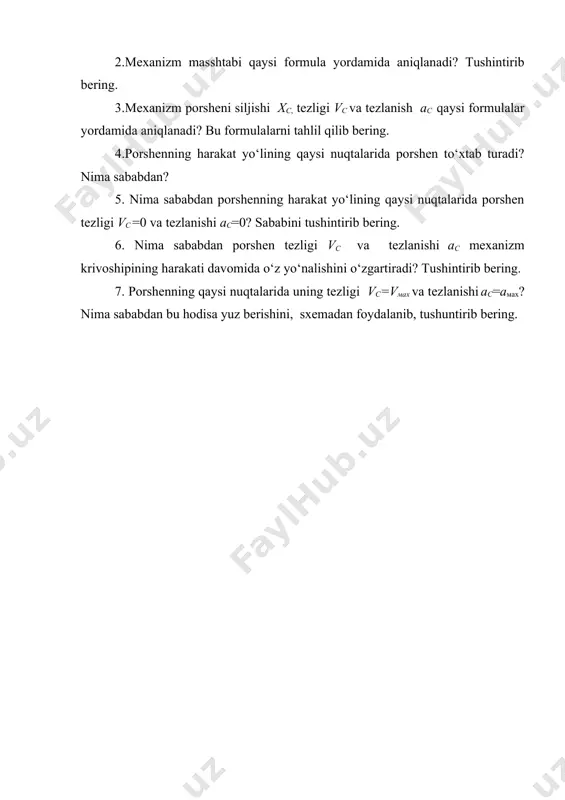 tekis richagli mehanizmlar kinematik tahlili - Page 5