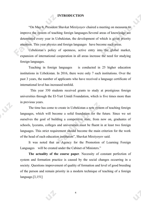 nomena. the term paper theme has been chosen recognizing that extracurricular work has huge value for mastering by pupils of a teaching material and mastering by additional knowledge on a foreign language with use of accessible and interesting methods. in work main objectives and problems, extracurricular work, a technique of their carrying out, the requirement to them, and also modern methods and means in carrying out of facultative employment are considered. the structure of the course paper the given qualification paper consists of an introduction, main body, a conclusion and the list of used literature. chapter i.the role of extracurricular activities on a foreign language teaching 1.1.the purpose and psychology-pedagogical aspects of extracurricular activities on the foreign language the modern school has a wide experience of carrying out of educational work on a foreign language which makes a part of uniform teaching and educational process. extracurricular work on foreign language …