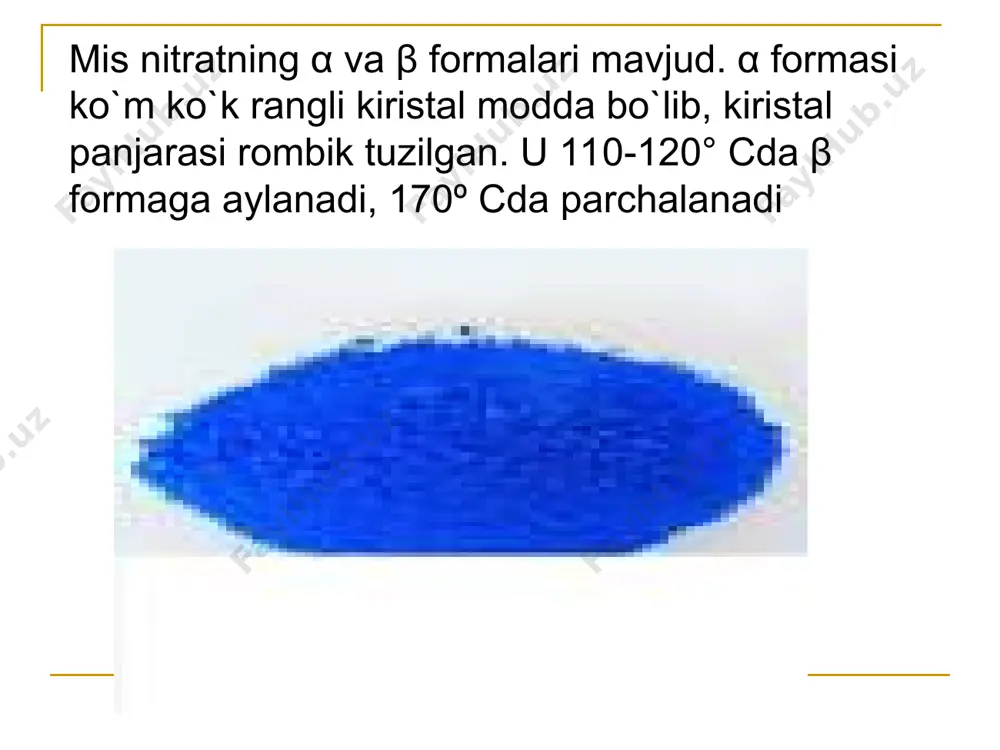 mis nitrat tuzining olinishi va olinishi va xossalari - Page 5
