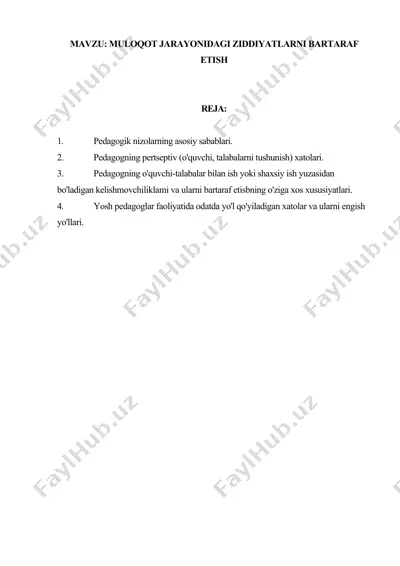 pedagogik muammoatlarni bartaraf etish — DOCX