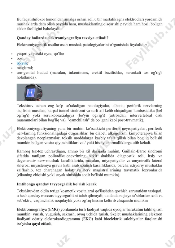 ; irsiy va degenerativ nerv-mushak kasalliklarida, masalan, miyopatiyalar va amyotrofik lateral skleroz; miyasteniya gravis kabi asab uzatish kasalliklarida, barcha ixtiyoriy mushaklar zaiflashib, tez charchagan holat; va nerv magistrallarining travmatik lezyonlarida (elkaning chiqishi yoki suyak sinishida sodir bo'lishi mumkin). imtihonga qanday tayyorgarlik ko'rish kerak tekshiruvdan oldin teriga kosmetik vositalarni qo'llashdan qochish zaruratidan tashqari, u hech qanday maxsus tayyorgarlikni talab qilmaydi; u odatda nojo'ya ta'sirlardan xoli va sub'ektiv, vaqtinchalik noqulaylik yoki og'riq hissini keltirib chiqarishi mumkin elektromiografiya (emg) yordamida turli faoliyat vaqtida oyoqlar harakatini tahlil qilish mumkin: yurish, yugurish, sakrash, oyoq uchida turish. skelet mushaklarining elektron faoliyati odatiy elektrokardiogramma (ekg) kabi bioelektrik salohiyatlar farqlanishi bo‘yicha qayd etiladi. siz o‘zingizda charchoqni his qilmasligingiz mumkin. biroq oyoqlar butun tana og‘irligini ko‘targanida har bir mushak izometrik tarzda qisqaradi. turgan holda ikki soatni o‘tkazish, 3 kilometrga yugurish bilan tengdir. genetika oyoq uzunligi va hajmiga qanday ta'sir ko‘rsatadi? hozirgi kunda oyoq uzunligi genetikaga bog‘liq, deb hisoblanadi. umuman …