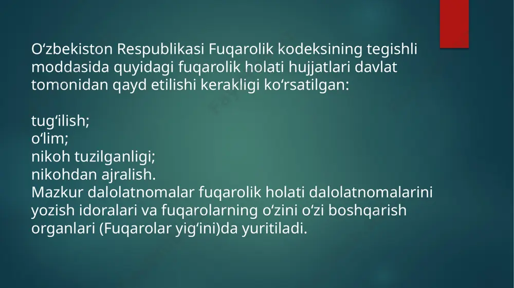 taqdimot "dalolatnoma haqida umumiy ma'lumot" - Page 5