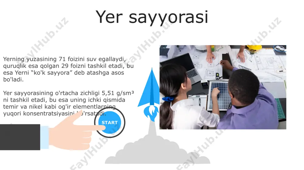 lar mavjud. quyosh shamoli quyosh shamoli intensivligi 11 yillik quyosh sikli davomida oʻzgarib turadi, maksimal faollik davrida zichligi va tezligi ortadi. quyosh shamolining yer atmosferasiga taʼsiri aurora borealis va aurora australis kabi yorugʻlik hodisalarini keltirib chiqaradi va radio aloqalariga ham taʼsir qilishi mumkin. mars sayyorasi marsning ikkita mayda sun'iy yo'ldoshi bor: phobos va deimos. phobos marsga asta-sekin yaqinlashib bormoqda va milliardlab yillar o'tgach, u sayyora yuzasiga qulashi mumkin. qizil sayyora deb nomlanuvchi marsning yuzasi qizil rangga ega, chunki uning tuprog'i temir oksidi bilan boyitilgan bo'lib, bu esa "zang" hosil qiladi. marsning diametri yernikidan taxminan ikki baravar kichik. ekzosferaning chegarasi aniq emas va taxminan 10 000 km dan 60 000 km gacha cho'zilgan bo'lib, bu yerning radiusidan ancha oshadi va issiqlik darajasi juda past, taxminan -173°c atrofida. ekzosfera quyosh sistemasining eng tashqi qatlami bo'lib, unda vodorod atomlari zichligi 1 sm³ ga 1000 dan kam bo'ladi va yerning radiusiga nisbatan 10 marta …