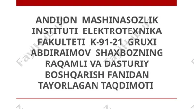raqamli texnikaning asosiy elementlari — PPTX