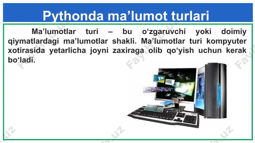 pythonda ma’lumot turlari - Page 4