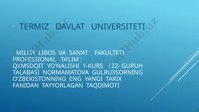 o‘zbekiston respublikasida prezidentlik institutining joriy etilishi — PPTX