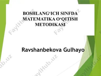 boshlang‘ich sinfda matematika o‘qitish metodikasi — PPTX