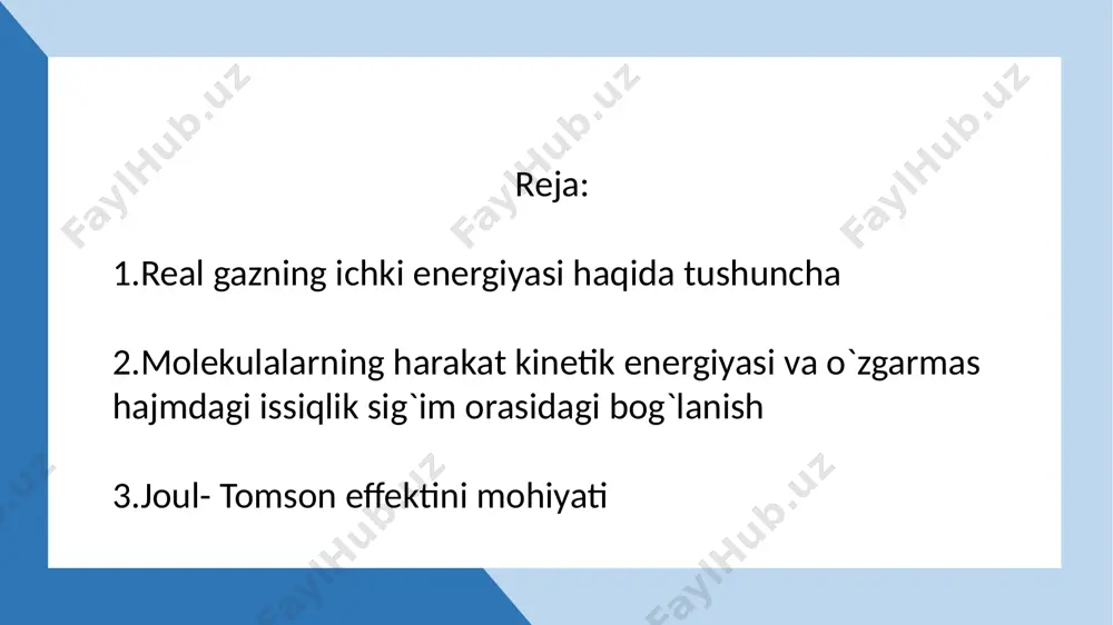 adi ma`lumki, molekulalarning o`zaro ta`sir kuchlari o ga teng bo`ladigan ideal gazlarda joul-tomson effekti bo`lmaydi. joul - tomson effekti miqdoriy jihatdan joul-tomson differensial koeffitsienti deb ataluvchi  bilan xarakterlanadi yuqorida aytilgandek joul-tomson effekti qaytmas protsessdir. issiqlik mashinasining f.i.k. to`g`risida aytilgan fikrlar hammasi sovitish apparatlariga ham tengligidir, chunki ularni issiqlik dvigatellariga teskari qurilmalar deb tushinish mumkin. sovutgich mashinada issiqlik sovuq jismdan olib, issiqroq jismga berilishini eslaylik. bunda mexanik ish bajariladi, yana shu ish hisobidan sovuq jismdan issiq jismga issiqlik uzatiladi. bunda prosess o`zidan bajarilmasligini bilamiz. sovitgich mashinasining f.i.k. sifatida sovitalyotgan jismdan olingan q issiqlik miqdorining bunda sarf qilingan a ishga nisbatini olish kerak: 1902- yilda klod birinchi marta detanderli mashinalar ishlab chiqib unda havoni suyultirdilar. p.l.kapisa klod mashinasidan foydalanib porshenli detanderturbinaga ya`ni turbodetanderga almashtirildi va unda 77,32k temperaturada suyuq azot va 90,12 k - temperaturada suyuq kislorod olinadi. landau l. d., lifshits e. m. nazariy fizika. - m.: fan, 1958 yil. …