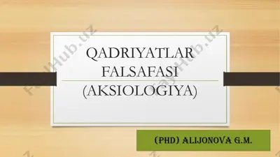 qadriyatlar falsafasi (aksiologiya) — PDF