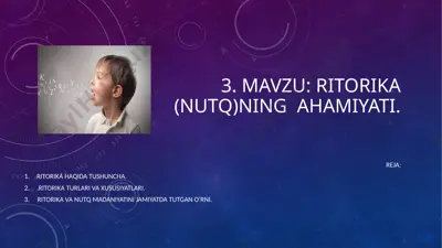 ritorika (nutq)ning ahamiyati — PPTX
