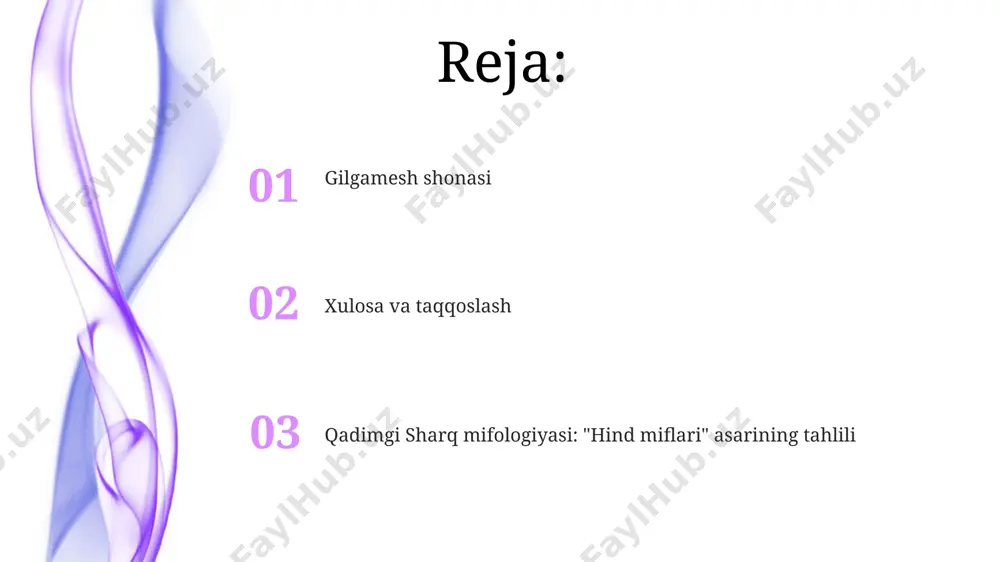 ularning har biri oʻziga xos vazifalar va xususiyatlarga ega, masalan, brahma, vishnu va shiva kabi uchlik. vedalar va puranalar kabi muqaddas matnlarda 5000 yildan ortiq tarixga ega boʻlgan hind mifologiyasi hindistonning turli mintaqalari, jumladan, ganga va yamuna daryolari boʻylarida shakllangan. e'tiboringiz uchun rahmat @taqdimot_robot image4.jpg image5.jpg image6.jpg image7.jpg image8.jpg image1.jpeg image2.jpeg image3.jpeg