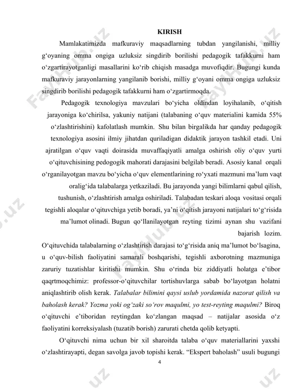 esa jamoaviy xulosalar va baholar beriladi. ushbu usulning milliy g‘oya targ‘ibotida muhim ahamiyati shundan iboratki, targ‘ibot jarayonida mavjud bo‘ladigan va kuzatiladigan muammolarni, (ham targ‘ibotchi va qabul qiluvchi o‘rtasidagi) ilmiy asosda echimini topilishiga imkon beradi va bu kelajakda targ‘ibotni keng ko‘lamda amalga oshirishda o‘zining samarasini beradi. [14] “ekpert baholash” usulining davomi sifatida talqin qilinadigan usullardan biri - “delfi ” usuli bo‘lib, unga bunday nom berilishining asosiy sababi, qadimda yunonistonda biror hodisajarayon haqida xulosalar va taxminlar qilish jarayonida bir guruh qoxinlar delfi (gretsiyaning shimolida) ibodatxonasida yig‘ilishgan va atamaga ana shu joyning nisbati berilgan. ammo bu nomdagi usulning paydo bo‘lishi aqshda, 1960 yillarning boshlariga to‘g‘ri keladi va kelajakdagi ilmiy-texnikaviy jarayonlarning holati haqida tasavvur beruvchi usuldir. bu usul davomida dastlab biror bir hodisa va jarayonning dastlabki holati haqida fikr ilgari suriladi va shu holat davomida vujudga keladigan har qanday mazmundagi (katta yoki kichik) muammolarni ilmiy dalillar asosida to‘la o‘rganiladi va avvalgi ko‘rsatib berilgan jarayonlar …