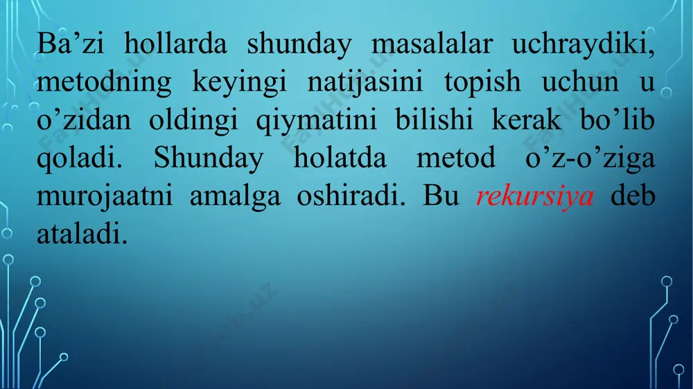 rekursiv va qayta yuklanuvchi metodlar - Page 3
