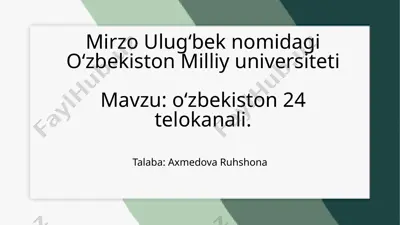 o'zbekiston 24 telekanali — PPTX