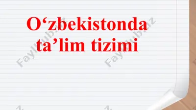 oʻzbekistonda taʼlim tizimi — PPTX