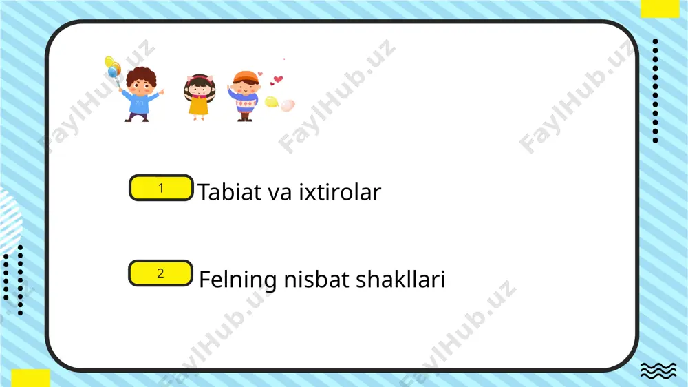 nilufargullar (lotuslar) ga bejiz ilohiy tus berishmagan. axir ular eng iflos ko‘lmak va botqoqlarda ham o‘zini toza saqlay oladi. bu suv o‘simligi barglari yuzasining maxsus tuzilishi bilan bog‘liq ekani aniqlandi. barg yuzasi silliqdek ko‘rinsa-da, aslida, mikroskopik ignalar bilan qoplangan bo‘lib, ular suv tomchilarini pastga xuddi simob pufakchalari kabi “dumalatib yuboradi”. ignachalar tufayli yuzaga na suv, na gard yuqadi. olimlar nilufargulning xususiyatlarini uzoq vaqt davomida o‘rganib chiqdilar va natijada suv va g‘uborni “qo‘ndirmaydigan” bo‘yoqni yaratdilar. bunaqasi hatto g‘ozda ham yo‘q. u bilan bo‘yalgan devorlarni har besh yilda bir marta, hatto kamroq yuvish mumkin: quritgandan keyin sirtlar bo‘yoqning mikro tuzilishi tufayli umuman ifloslanmaydi. ………… ……… …… topshiriq. matn bilan tanishib chiqing. tabiat va ixtirolar germaniyalik zoolog gyotse xviii asrda ajoyib jonzotni o‘rganadi. fanda “jimyurar”, “tardigrad”, “suv ayiqchasi” nomlari bilan ataluvchi yarim millimetrlik bu jonzot deyarli hamma joyda – tog‘ cho‘qqilarida ham, dengiz tublari-yu antarktida muzliklarida ham uchraydi. olimlar uni kuchli radiatsiyada ham, …