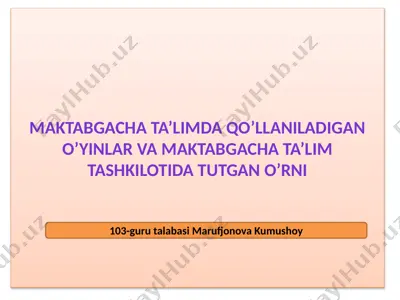 maktabgacha ta'lim — PPTX