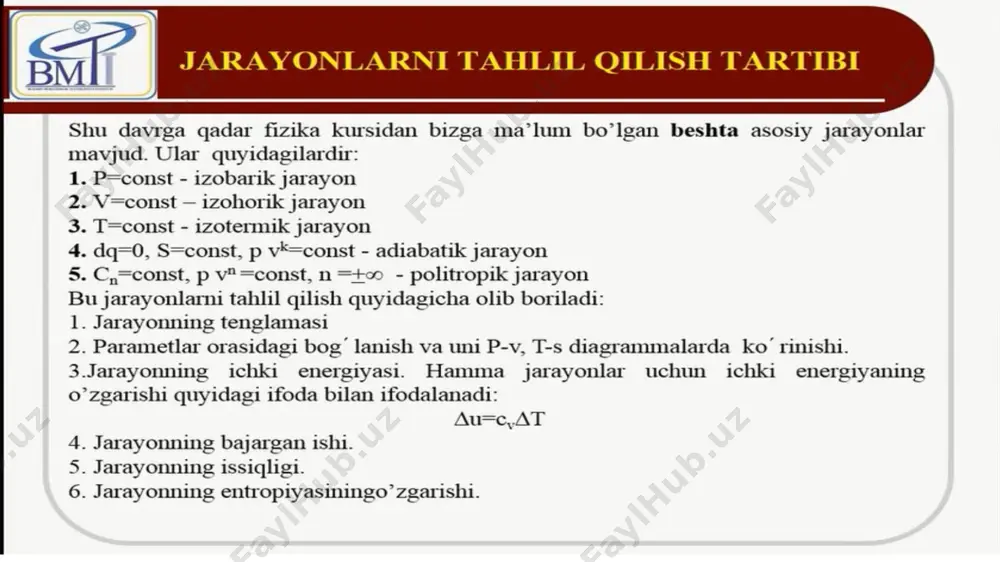 termodinamik jarayonlar tahlili - Page 2