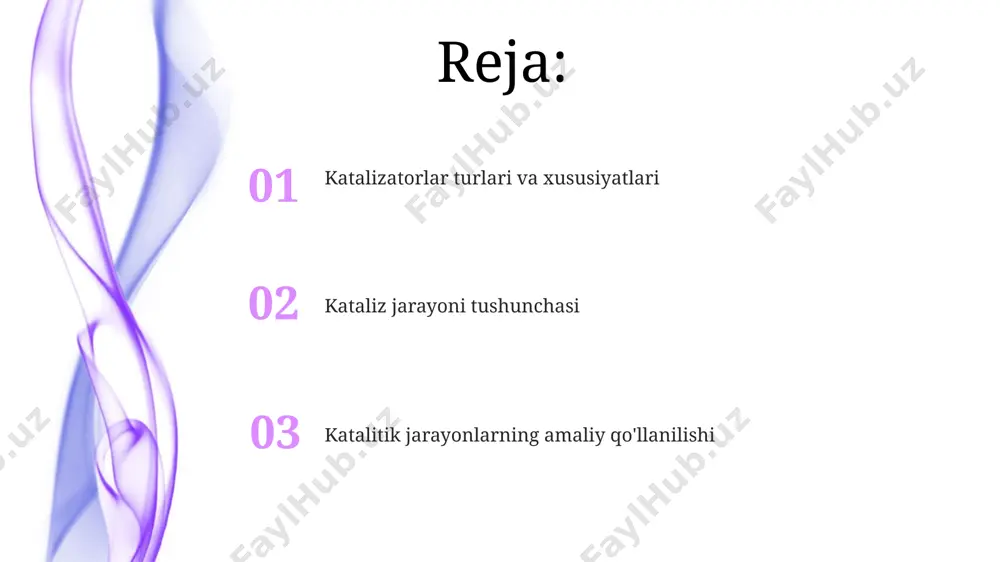 kreking jarayoni yordamida 500°c dan yuqori haroratlarda og‘ir neft fraksiyalari benzin va dizel yoqilg‘isiga aylantiriladi. tadqiqotlar va istiqbollar 2023-yilgi tadqiqotlar shuni ko'rsatdiki, o'zbekiston olimlari tomonidan ishlab chiqilgan yangi katalizatorlar avtomobil chiqindilarini 85% ga kamaytirish imkoniyatini beradi. yaponiya olimlari 10 nanometrli katalizator zarralaridan foydalanib, kimyoviy reaksiyalar tezligini 300% ga oshirishga muvaffaq bo'lishdi. germaniyadagi fraunhofer instituti 2025-yilgacha yuqori samarali katalitik konvertorlarni ishlab chiqarish bo'yicha 5 million yevro miqdorida loyihani moliyalashtirmoqda. kataliz jarayoni ta'rifi katalitik konvertorlar avtomobillar chiqindilaridagi zararli gazlar miqdorini 90% ga kamaytiradi, bu jarayon platina, palladiy va rodiy kabi qimmatbaho metallardan foydalanish orqali amalga oshiriladi va global miqyosdagi muhim ekologiya muammosini hal qiladi. fermentlar tabiatdagi katalitik jarayonlarning muhim qismi hisoblanadi, masalan, inson tanasidagi 1000 dan ortiq fermentlar 37°s haroratda turli biokimyoviy reaksiyalarni tezlashtiradi va hayot jarayonlarini ta'minlaydi. kataliz jarayoni kimyoviy reaksiyalar tezligini 10³ dan 10¹² gacha oshirishi mumkin bo'lgan, faol holatdagi katalizator ishtiroki bilan amalga oshiriladi va dunyo bo'ylab, jumladan o'zbekistonning …