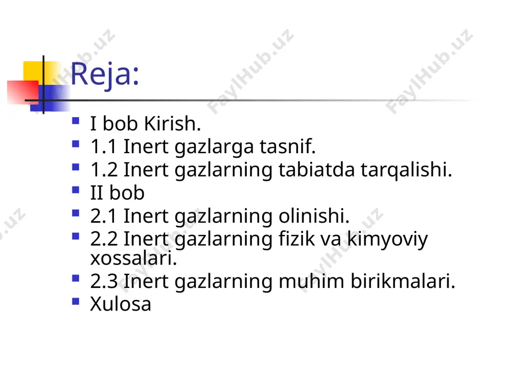 ii fraksiyaga azot, argon va kislorod (qaynash haroratlari: ar niki -1860s, o2 niki-1830s) kiradi. iii fraksiyaga kislorod, kripton, ksenonlar kiradi (qaynash haroratlari, kr niki -1530s va xe niki-1080s). so’ngra bu fraksiyaning har qaysisiga alohida ishlov beriladi. birinchi fraksiyadagi azotdan fizik usullar bilan geliy va neonni ajratib olish mumkin. masalan, faol ko’mirda adsorbsiya qilish va qaytadan desorbsiya qilishidan foydalanib gaz aralashmasidan geliyni 99% ga qadar batamom tozalash mumkin, chunki ko’mirda bo’ladigan adsorbsiya hodisasi quyidagi asosiy qoidaga bo’ysunadi: qaysi gaz oson suyuqlansa, ya’ni uning qaynash harorati qanchalik yuqori bo’lsa, u ko’mirga shunchalik ko’p yutiladi. argon ikkinchi fraksiyadan olinadi. avvalo, bu fraksiyani rektifikasiya qilish yo’li bilan aralashmada argonning nisbiy miqdori oshiriladi: bunday aralashma tarkibida taxminan 50% kislorod va 50% azot bilan argon bo’ladi. ikkinchi marta rektifikasiya qilish yo’li bilan aralashmadan azot chiqarib yuboriladi, kislorod esa oltingugurt yoki vodorod bilan biriktiriladi. anna shu yo’l bilan olingan argonning tozaligi taxminan 99% bo’ladi va u «texnik …