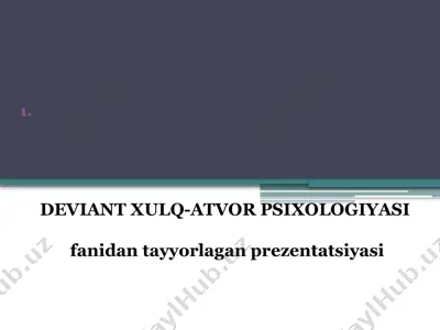 autoagressiv xulq-atvor psixologiyasi — PPTX