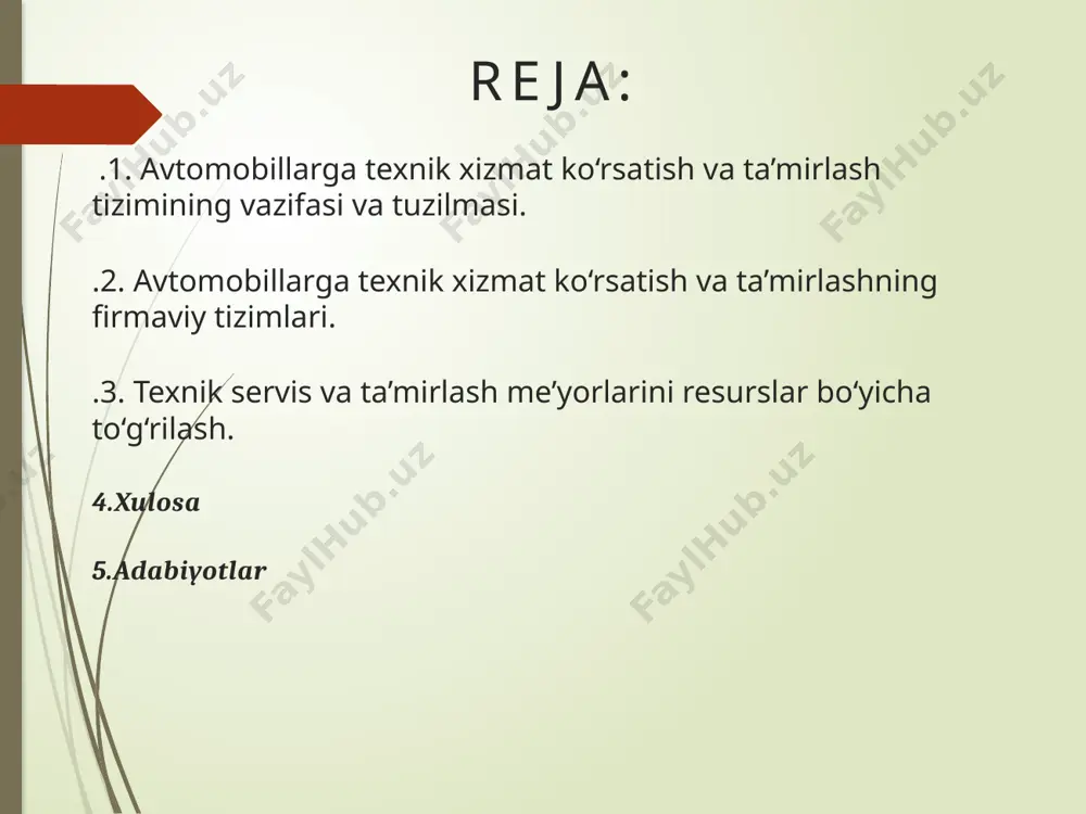 uchun sarflanadi. shu bilan birga, yuk tashish tannarxi boshqa mahsulotlar (yonilg‘i va moy mahsulotlari, shinalar, haydovchilarning ish haqi va h. k.) uchun ketadigan harajatlarning qiymatiga, ts va t ni sifatiga hamda muhandis-texnik xizmatining samarali ishlashiga uzviy bog‘- liqdir. rasiya va o’zbekiston oʻzbekiston respublikasi va rossiya transport vositalari taʼmirlash chogʻidagi talablariga oʻxshashlikka ega boʻlishi mumkin. birinchi navbatda, avtomobillarni taʼmir qilish uchun oʻzbekistonlik va rossiya mutaxassislarining mos talablarini bilish juda muhimdir. unumdorlik bilan aytganda, quyidagi umumiy talablar mavjud boʻlishi mumkin: texnikaviy maʼlumotlar: avtomobili taʼmir qilish uchun, mutaxassisning texnikaviy bilimlari va tajriba boʻlishi kerak. bu, avtomobilning elektrik, mexanika, motorny agrega va boshqa tizimlarini tushunish bilan bogʻliq boʻlib, xatoliklarni topish va tuzatishda yordam beradi. avtomobilning diagnosmatik usullari: taʼmir jarayoniga kirishdan oldin, avtomobil diagnosmatik usullar orqali tekshirilishi kerak. bu elektronik tizimlar va avtomobilning holatini tekshirishga asoslangan. diagnosmatik asboblar va dasturlar yordamida muammo diagnosini va muammolar ustidan ishlashni osonlashtiradi. qulay yetkazib beruvchi va taʼmir qiluvchilar: avtomobilni …