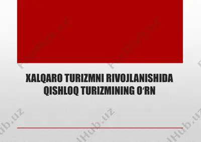 agroturizm tushunchasi va turlari — PPTX