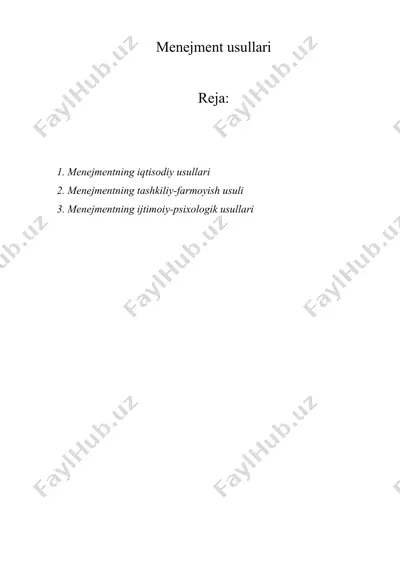 menejment usullari — DOCX