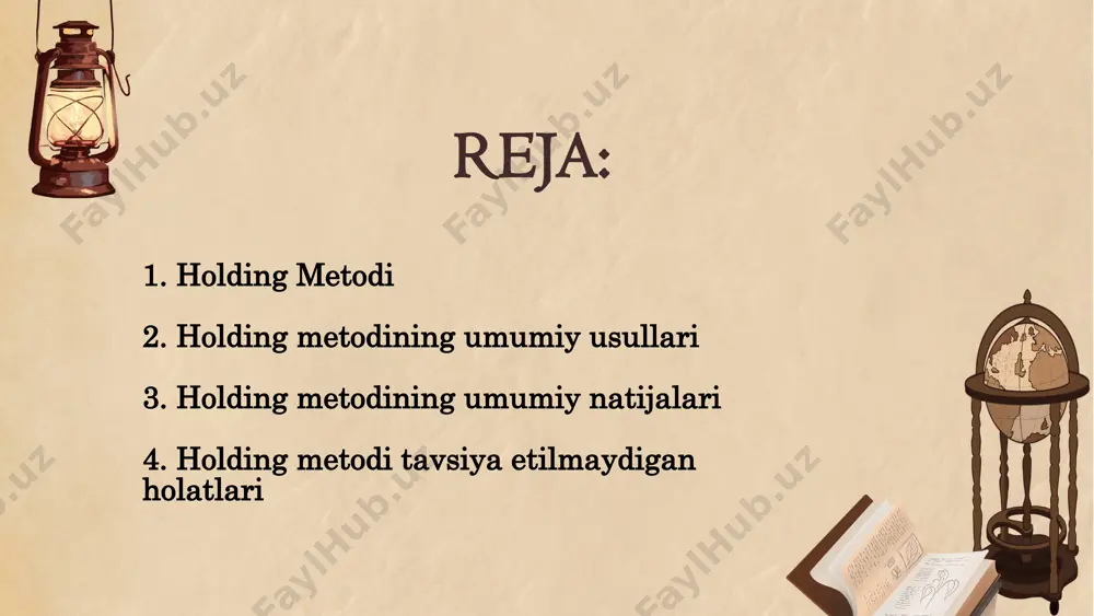 xavfsiz va qabul qilingan his qilishiga imkon beruvchi dialoglar o‘tkazish. o‘zaro refleksiya terapevt mijozning his-tuyg‘ularini qayta aks ettiradi va ularni muhokama qiladi. tana orqali hissiyotlar bilan ishlash (body-based techniques) bu usul bolalar va jismoniy harakat bilan bog‘liq bo‘lgan travmalar bilan ishlashda qo‘llaniladi. guruhda ishlash ba’zi holatlarda holding metodi guruh terapiyasi shaklida amalga oshiriladi, bunda qatnashchilar bir-birlarini qo‘llab-quvvatlaydi. holding metodi qaysi usullarni o‘z ichiga oladi? bolalar va o‘smirlar terapiyasida: o‘zaro bog‘lanish muammolarini hal qilishda yoki travmatik tajribalarni qayta ishlashda. stressni boshqarishda: o‘ta kuchli stress yoki xavotirni kamaytirish uchun. travma terapiyasida: o‘tmishdagi og‘riqli tajribalarni qayta ishlash va qabul qilish. oilaviy terapiya: ota-onalar va bolalar o‘rtasidagi hissiy munosabatlarni yaxshilashda. qaysi sohalarda qo‘llaniladi? hissiy barqarorlikka erishish. ichki muvozanatni tiklash. travma va stressni qayta ishlash. o‘zaro munosabatlarni yaxshilash. holding metodi qanday natijalar beradi? mijoz jismoniy kontaktga rozi bo‘lmagan holatlarda. travma holatlari chuqurroq tekshirilishi va boshqa mos usullar bilan ishlanishi zarur bo‘lgan vaziyatlarda. mijoz o‘z his-tuyg‘ularini …