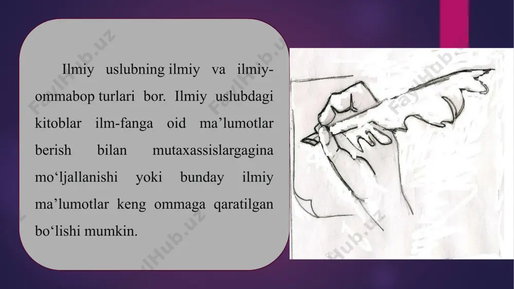 arlarini baholash talab etilmoqda. unda quyidagi so‘zlardan foydalanish mumkin: mavzuni yoritayotganingizda menimcha, mening fikrimcha, o‘ylaymanki kabi subyektiv iboralardan foydalanmang, uning o‘rniga obyektiv birikmalardan foydalaning: umuman olganda, uyda ishlash yo‘lga ketadigan vaqtni tejaydi. ko‘pchilik biladiki, e-mail va internet xizmati ofis ishlarini ham bajaradi. ko‘pchilikda hamkasblar bilan yuzma-yuz muloqotga zarurat tug‘iladi. bo‘lishi mumkin, ko‘proq korxonalar uyda turib ishlashni qo‘llab-quvvatlashadi. vaziyat shuni taqozo etadiki, muayyan kishilar o‘zlari mustaqil ish olib borishni yoqlashadi. agar fikrlaringizni faktlar bilan to‘ldirmoqchi bo‘lsangiz, quyidagidek birikmalardan foydalaning: emersonning fikricha (2003), rivojlangan prinsiplar-ga ega kompaniyalar kamchilikni tashkil etadi. poledna (2007) ta’kidlaydiki, aksariyat xodimlar qulay ish jarayonida mehnat unumdorligiga erishadilar. e’tiboringiz uchun raxmat image6.png image7.png image8.png image2.png image3.png image4.png image5.png /docprops/thumbnail.jpeg