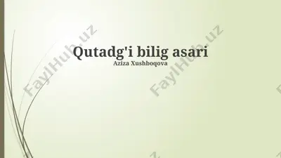qutadg'i bilig asari — PPTX