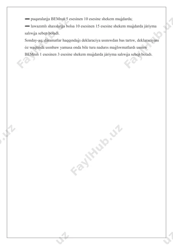 májburiy pensiya badallari, mámleket salıq komitetiniń materiallıq járdem, social qorǵaw, salıq shólkemlerin rawajlandırıw hám qápelimde ǵárejetler arnawlı fondına tólewlerdiń operativ esabın júrgiziw, salıq shólkemleriniń funksional bólindileri ortasında óz-ara informaciya almasinuvi rejimin belgileydi. aymaqlıq mámleket salıq inspeksiyalarida salıq tólewchilarni esapqa alıwdı hám olardıń jeke kartochkaların elektron kóriniste júrgiziw jumısları bólek bólim tárepinen júritiledi. mámleket salıq xızmeti shólkemlerinde salıq tólewshiniń salıq minnetlemelerin orınlanıwına tiyisli ayırım maǵlıwmatlar salıq tólewshiniń jeke kartochkalarında júritiledi. mámleket salıq komiteti tárepinen islep shıǵılǵan tiyisli programmalıq jemis arqalı salıq tólewshiniń salıqlar hám basqa tólewler boyınsha minnetlemelerin atqarılıw esabı júritiletuǵın elektron forma daǵı hújjet bolıp tabıladı. ózbekstan respublikası mámleket salıq komitetiniń 2020 jıl 15-iyun daǵı 143-sanlı buyrıǵına muwapıq, salıq tólewshiniń jeke kartası «saliq tólewshiniń jeke esapbeti » dep júrgizilgen. oǵan muwapıq, salıq tólewshiniń jeke esapvarag'ida tómendegi maǵlıwmatlar keltiriledi: salıq tólewshiniń idensifikatsion nomeri; salıq tólewshiniń qısqartirilgan atı ; salıqlar hám jıynawlar túrleri atı ; byudjet klassifikaciyası tiykarında byudjet sisteması dáramatların qáliplestiretuǵın …