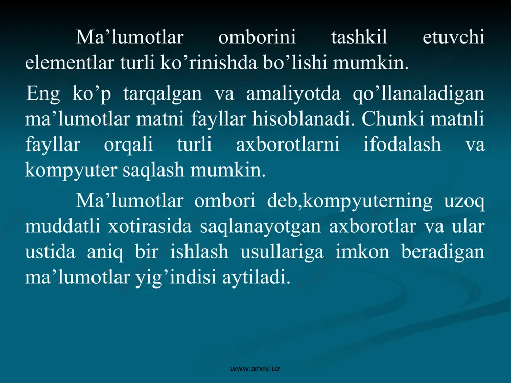 ma’lumotlar ombori dars ishlanma - Page 5