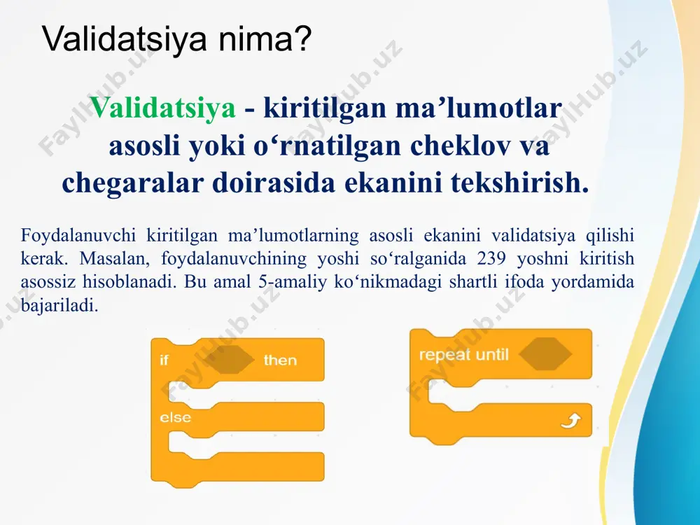 ma'lumotlar validatsiyasi - Page 3