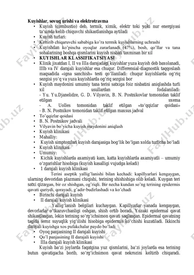 kuyishlar, sovuq urishi va elektrotravma — PDF