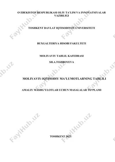 moliyaviy-iqtisodiy maʼlumotlarning tahlili — DOCX