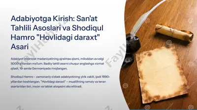 "hovlidagi daraxt" asari — PPTX