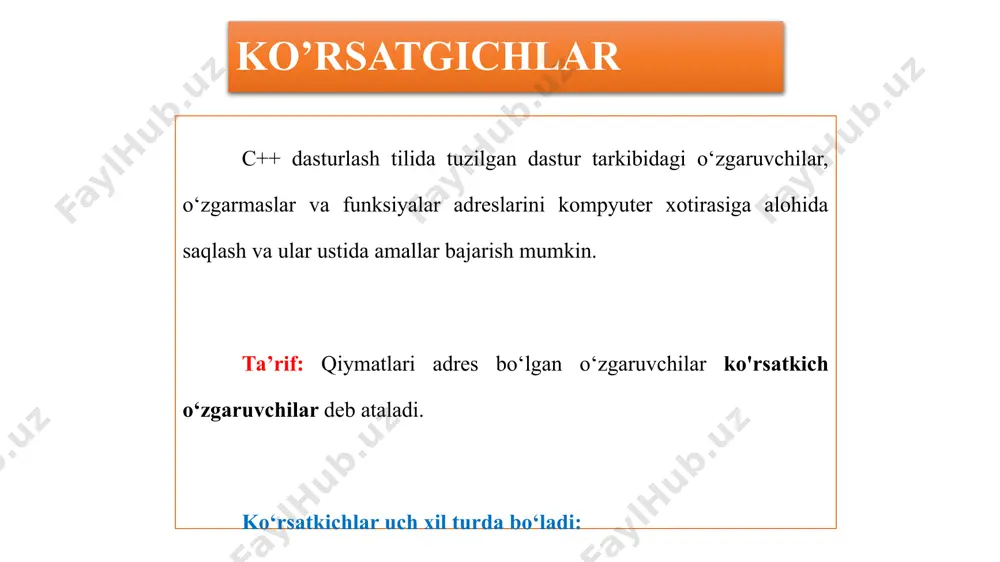 ko’rsatgichlar va adres oluvchi o’zgaruvchilar - Page 5