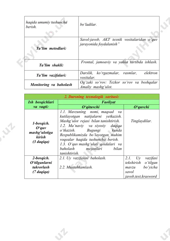 ‘siqlarni yo‘q qilmoqda, bugungi kunda onlayn va oflayn ta’lim formatlari o‘rtasida unchalik raqobat mavjud emas, tadqiqotchilar onlayn va oflayn rejim integratsiyasi sharoitida o‘quv jarayonini qurishning nazariy va uslubiy asoslarini elektron muhitda aralash (gibrid) o‘rganish lozim degan fikrga qo‘shilishadi. shuni qayd etish lozimki, ta’limni raqamlashtirish birinchi navbatda, talabalar va o‘qituvchilar o‘rtasida onlayn ko‘rinishdagi muloqot integratsiyasini rivojlantirsa, ikkkinchi tomondan, talabalarning o‘z ustida ilg‘or o‘quv texnologiyalaridan foydalangan holda mustaqil ishlash ko‘nikmalarini shaklantiradi. bu esa hozirgi rivojlanish jarayonida raqamlashtirishning yangi tendensiyalarini ta’lim jarayoniga qo‘llashda muhim ahamiyat kasb etadi. respublikamizda so‘nggi yillarda ta’lim tizimiga raqamli ta’limni joriy etish maqsadida, birinchi navbatda, jamiyatning intellektual salohiyatini oshirish, ta’lim sohasini axborotlashtirish, axborot ta’lim resurslarini ishlab chiqish, refleksiv texnologiyalarni ishlab chiqish, shaxsiy axborot xavfsizligini ta’minlashning me’yoriy asoslari yaratildi hamda “uzluksiz ta’lim tizimini yanada takomillashtirish, sifatli ta’lim xizmatlari imkoniyatlarini oshirish, mehnat bozorining zamonaviy ehtiyojlariga mos yuqori malakali kadrlar tayyorlash siyosatini davom ettirish” ustuvor vazifalar etib belgilandi. natijada, raqamli texnologiyalarni ta’lim …
