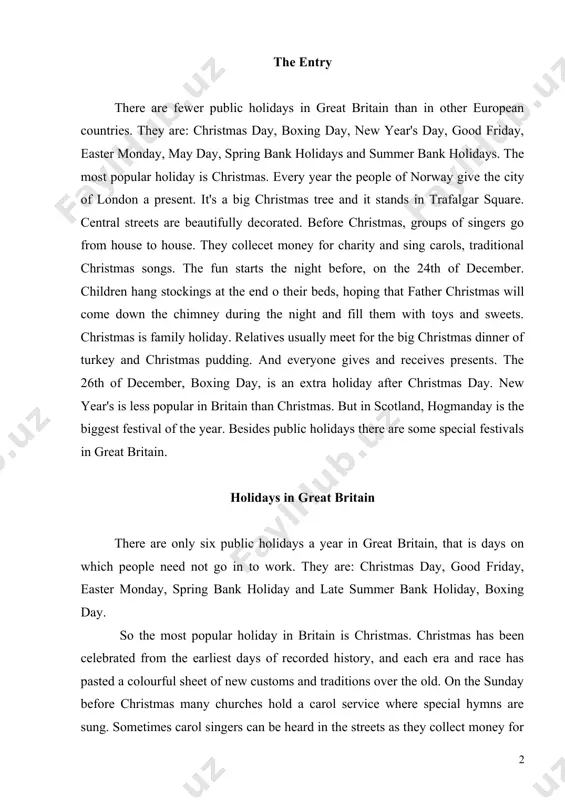 ey for charity. there are a lot of very popular british christmas carols. three famous ones are: “good king wenceslas”, “the holly and the ivy” and “we three kings”. each year, hundreds of thousands of people all over the world send and receive christmas cards. most of people think that exchanging cards at christmas is a very ancient custom but it is not right. in fact it is barely 100 years old. the idea of exchanging illustrated greeting and presents is, however, ancient. so the first commercial christmas card was produced in britain in 1843 by henry cole, founder of the victoria and albert museum, london. the handcoloured print was inscribed with the words ’a merry christmas and a happy new year to you’. it was horizontally rectangular in shape, printed on stout cardboard by lithography. a traditional feature of christmas in britain is the christmas tree. queen victoria’s husband, …