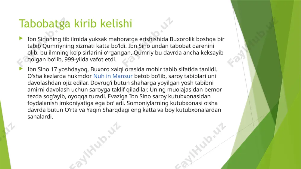 timosiga koʻra, 20 jildli „alhosil val-mahsul“ („yakun va natija“) qomusiy asari hamda 2 jildli „kitob al-bir val-ism“ („sahovat va jinoyat kitobi“)ni yozdi. ibn sinoning ilmiy merosini shartli ravishda 4 qismga, yaʼni falsafiy, tabiiy, adabiy va tibbiy sohalarga boʻlish mumkin, olim shularning har birida chuqur iz qoldirgan. lekin ibn sino asarlarining miqdoriy nisbatiga nazar solsak, olimning qiziqish va eʼtibori koʻproq falsafa va tibga qaratilganini koʻramiz. garchi, uni „avitsenna“ sifatida gʻarbda mashhur qilgan uning tibbiy merosi, xususan, „tib qonunlari“ boʻlsada, „shayh ar-rais“ nomi, avvalambor, uning buyuk faylasufligiga ishoradir. ibn sino oʻz davridagi tabiiy fanlarning rivojiga ham ulkan hissa qoʻshgan olimdir. uning tabiiy-ilmiy qarashlari „kitob ash-shifo“ ning tabiiy fanlarga oid qismida bayon qilingan. olimning baʼzi geologik jarayonlarga oid mulohazalari hozirgi ilmiy nazariyalarga juda yaqindir. uningcha, vulqonlar aslida togʻ paydo boʻlishi va zilzilalar bilan bogʻliq. togʻ paydo boʻli-shining oʻzi esa 2 yoʻl bilan boʻladi: 1) kuchli yer qimirlashi vaqtida yer qobigʻining koʻtarilishi; 2) suv …