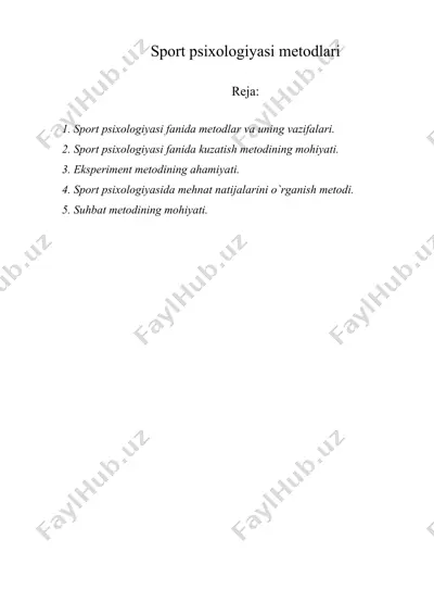 sport psixologiyasi mеtodlari — DOC