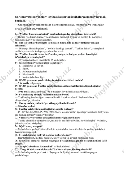 argos yoshlar yetakchisi suhbat savol-javob lari 62-89 gacha hammasi 150 ta — DOCX