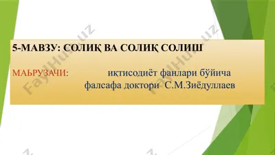 soliqlar va soliq solish — PPTX