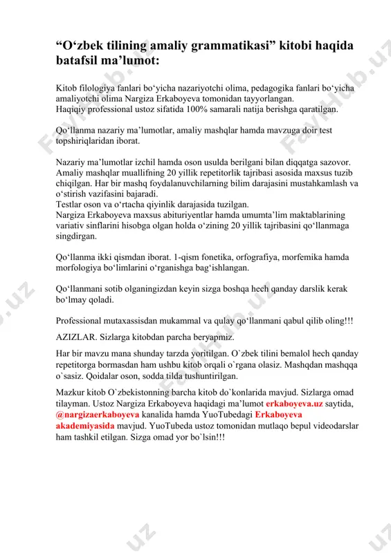 “o‘zbek tilining amaliy grammatikasi” kitobi - Page 2