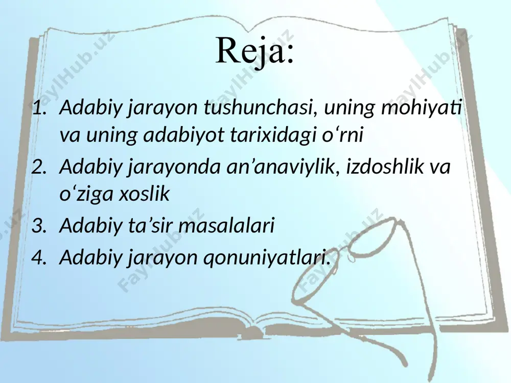 gi davrlarda erishilgan ijodiy yutuqlar keyingi avlod tomonidan o‘zlashtirilib davom ettirishga moyillik tug‘ilgandagina u adabiy an’anaga aylanadi. uzoq davom etmagan yoki keying avlod adabiyotiga ta’sir etib ular tomonidan ijodiy davom ettirilmagan hodisalar an’anaga aylanmay qolib ketishi mumkin. adabiyot tarixida “hamsa” chilik an’anasi xalq og‘zaki ijodi an’analari yoki bayonchilik an’analari tarzida qo‘llanilishi mumkin. adabiy vorislik adabiy an’ana bilan bir xil ma’noda qo‘llanadi. vorislik deganda, an’anaviy merosning davomiyligi unga egalik qilish salohiyati nazarda tutiladi. voris an’anani qabul qiluvchigina emas, balki uni ertangi kunga yetkazuvchi ko‘rik hisoblanadi. an’analar ko‘proq milliy shakl va vositalar asosida namoyon bo‘lar ekan, vorislik ham muayyan milliy adabiyotga nisbatan uning ishlatilish davomiyligi yoki mavjudlik shaklini saqlab qolishi bilan belgilanadi. adabiy vorislik istilohi o‘z ma’no qamroviga adabiy ta’sir izdoshlik tushunchalarini olishi mumkin. adabiy izdoshlik vorislikka yaqin tushuncha bo‘lib, muayyan mavzu, syujet, obrazlar tizimi yoki bayon uslubiga nisbatan davom ettirishlikni ifodalaydi. adabiy vorislik umumiy tushuncha bo‘lsa, izdoshlik uning aniq bir mohiyat …