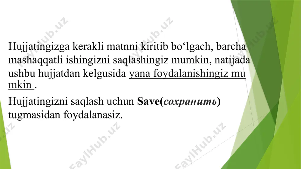 save tugmasi haqida ma'lumotlar qulaynombilan saqlash - Page 3