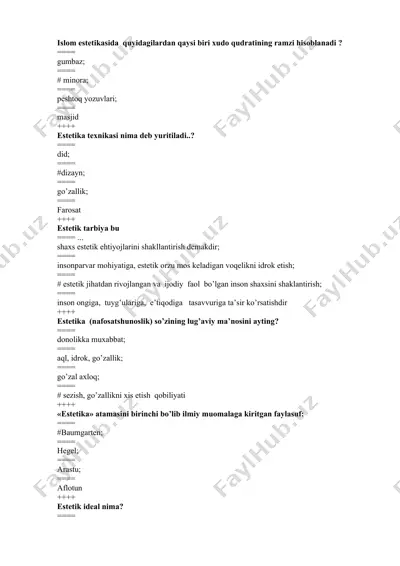 islom estetikasida ramziyat — DOCX